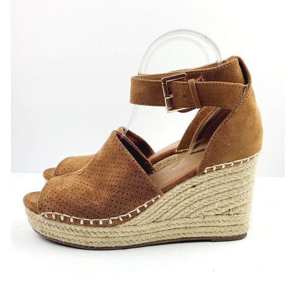 ALTAR’D STATE brown suede buckle espadrille wedge - Size‎ 8.5 - Picture 5 of 8